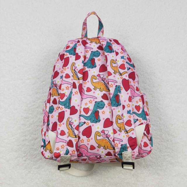 BA0154 Love Dinosaur Flower Pink Backpack