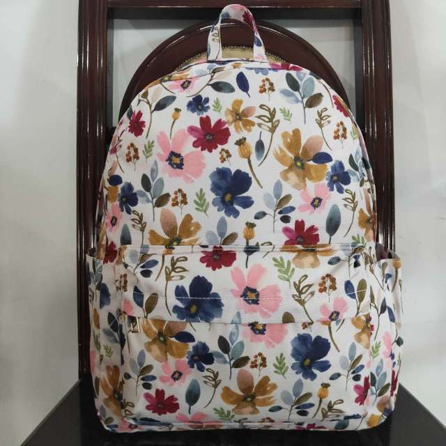 BA0143 Beige floral pattern backpack