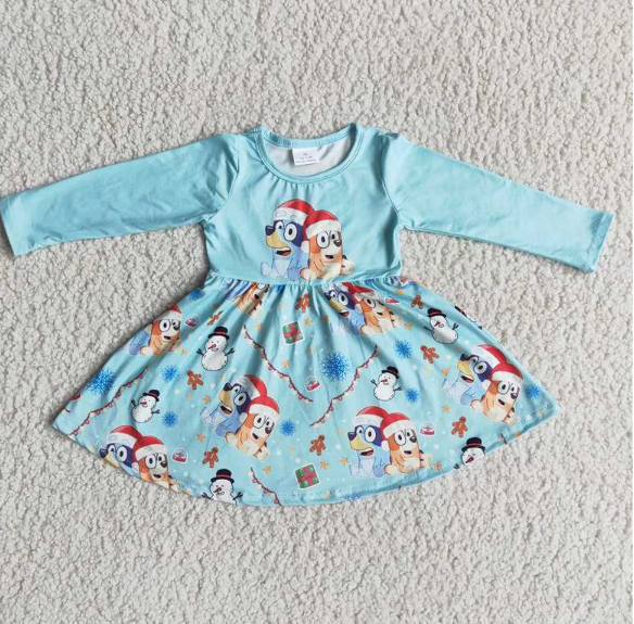 6 A20-27 blue dog dress