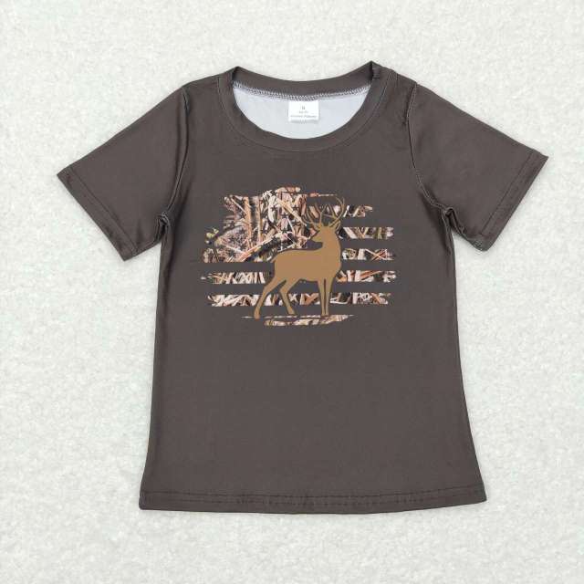 BT0440 Star Elk Brown Short Sleeve Top