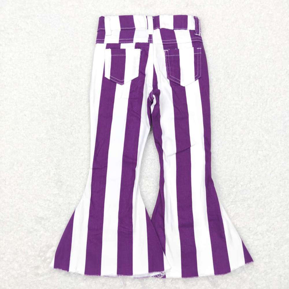 P0331 Purple and white striped denim Jeans