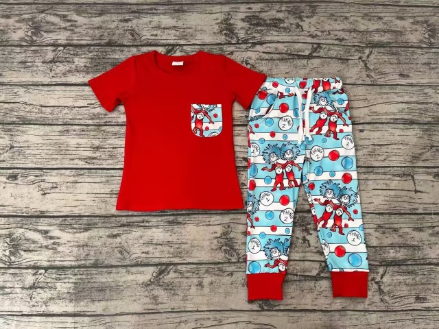 Pre-order kids clothes girls dr red short sleeve pants outfits