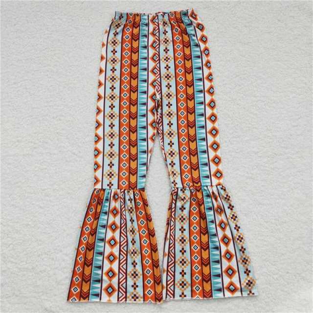 P0173 Adult aztec geometric pattern striped milk silk pants