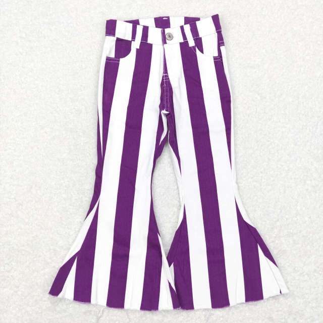 P0331 Purple and white striped denim Jeans