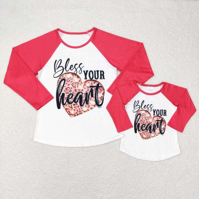 6 A30-2 Bless YOUR Valentine's Day Adult Long Sleeve Top