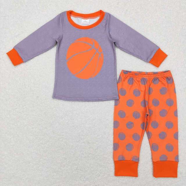 BLP0428 Basketball orange gray long sleeves pants suit