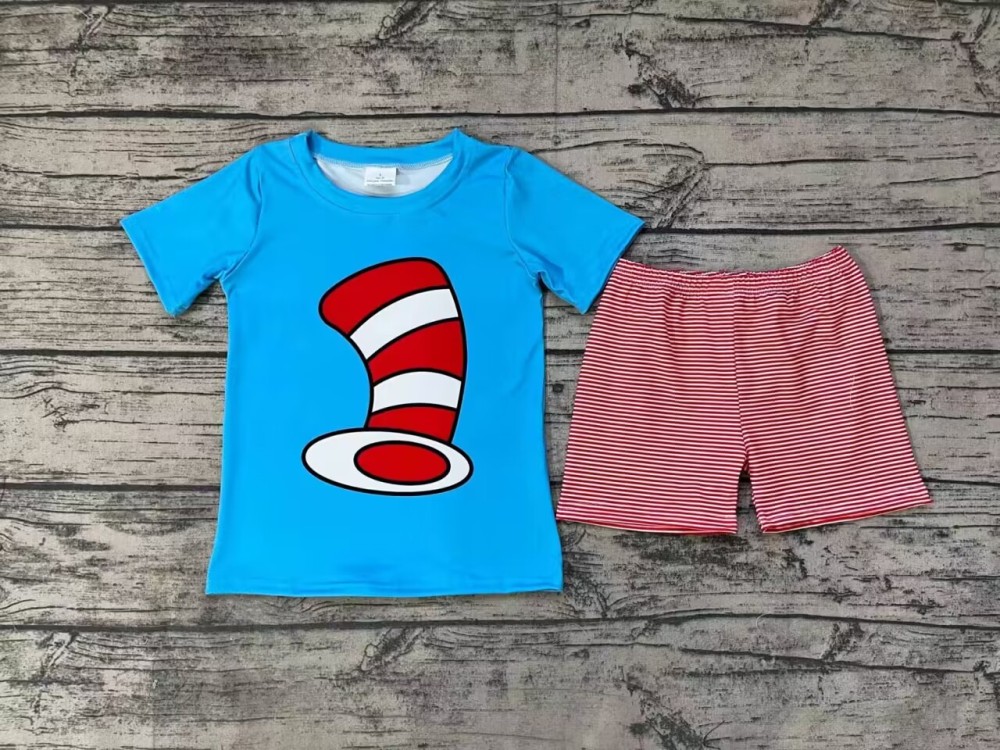 Pre-order baby boy clothes dr seuss sleeve shorts set