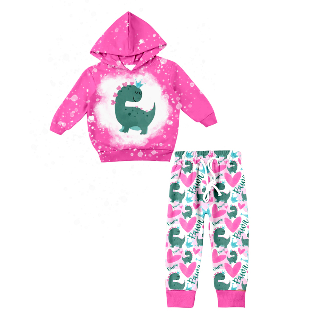 pre-order GLP1107 baby girl clothes rose red hooded long sleeve pants outfit