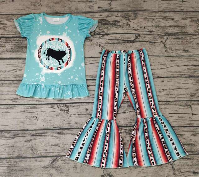 Pre-order baby girl clothes flying sleeve bell bottoms outfits