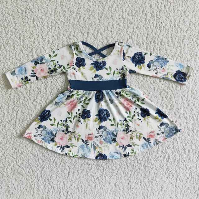 6 A8-5 blue floral skirt