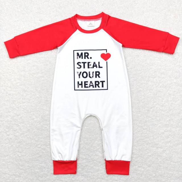 LR0797 mr. steal your heart red and white long-sleeved jumpsuit