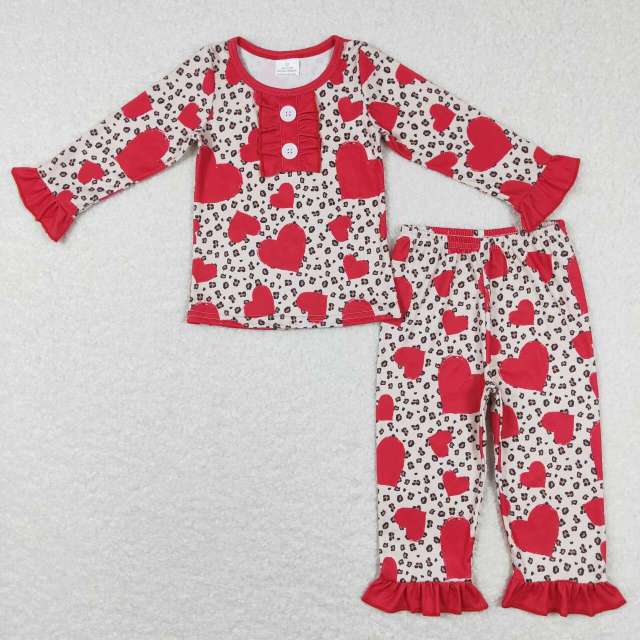 GLP0905 Love leopard print lace red long sleeves pants suit