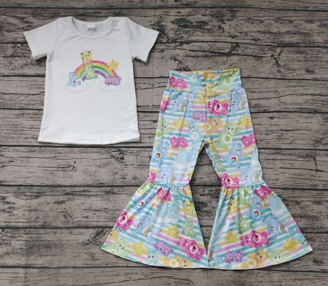 Pre-order baby girl clothes white bell bottoms outfit