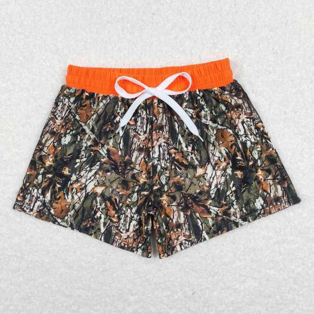 S0195 Jungle camouflage orange swimming trunks