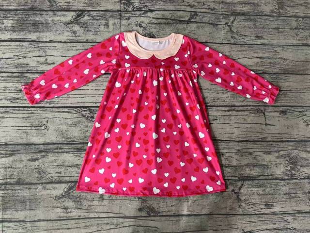 Pre-order baby girl clothes rose red long sleeve dresses
