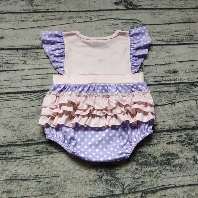 Pre-order baby girls clothes purple flying sleeve romper