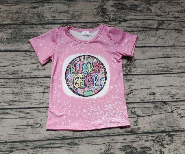 Pre-order baby girl clothes pink short sleeve top