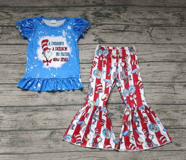 Pre-order baby girl clothes girls dr.seuss bell bottoms outfit