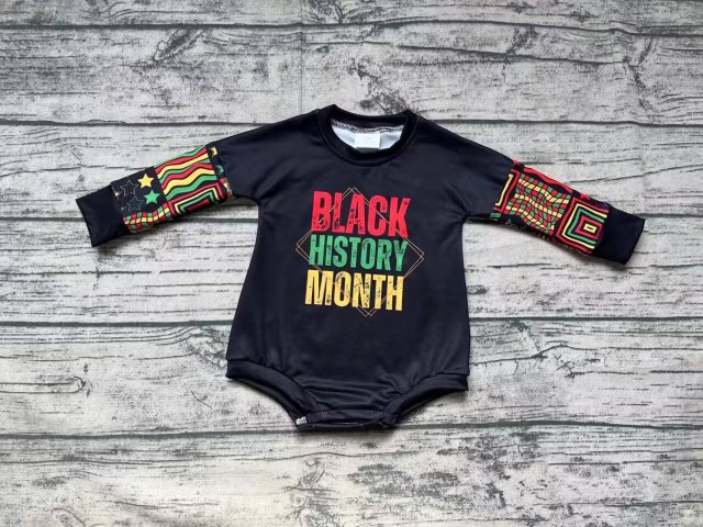 Pre-order toddle kids black history long sleeeve romper