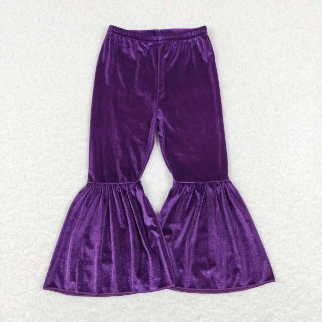 P0385 Purple gold velvet pants