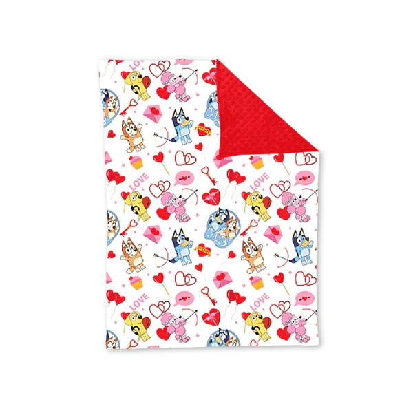 Pre order infant toddle girls valentines heart fleece blanket