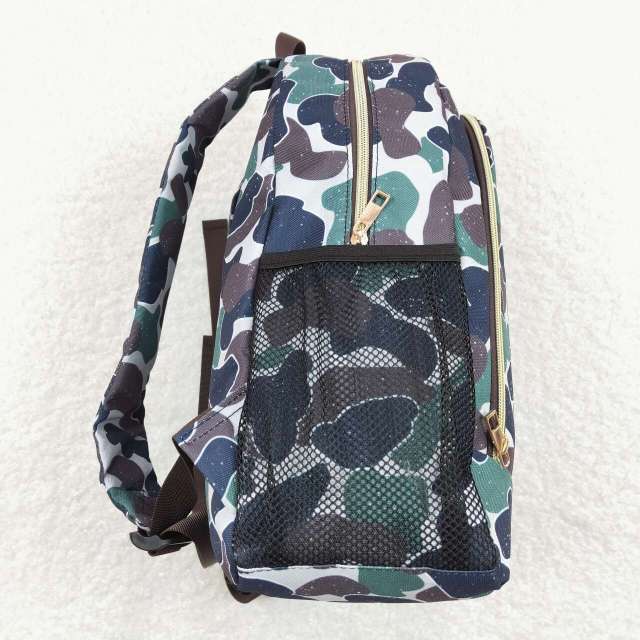 BA0162 Casual brown green camouflage beige backpack