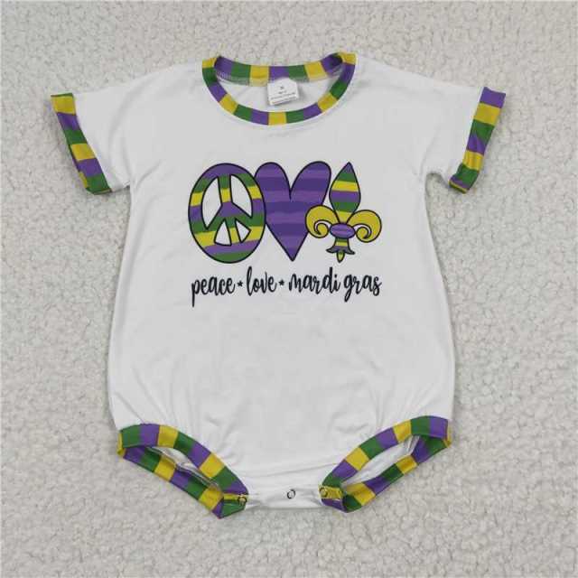 SR0123 mardi gras carnival short sleeve jumpsuit