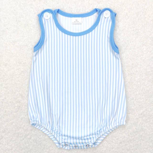 SR0711 Blue and white striped vest jumpsuit