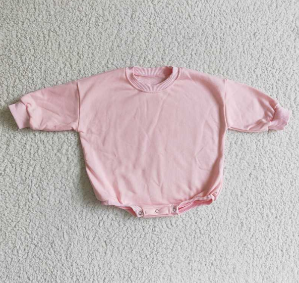 LR0163 Pink sweatshirt long sleeve romper