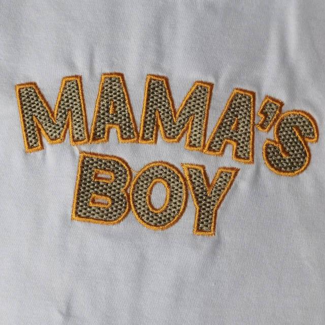 BLP0435 mama's boy embroidered lettering white raglan long sleeve army green pants suit