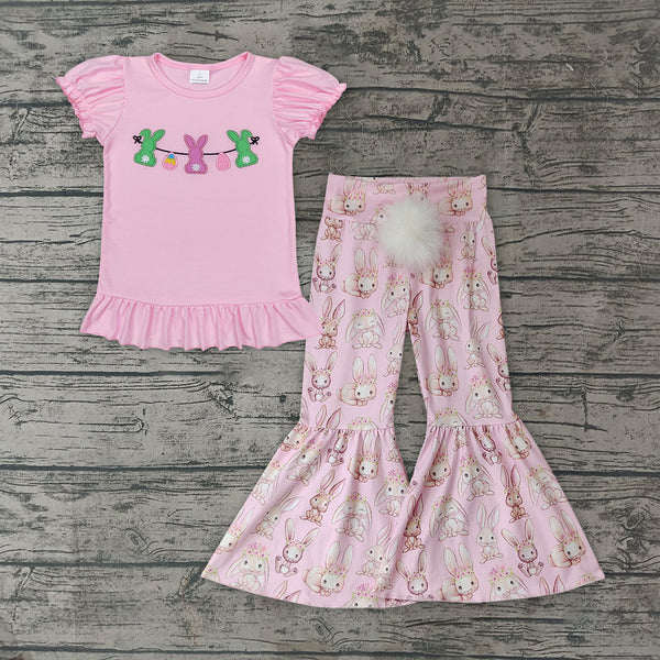 GSPO1346 pre-order baby girl clothes bunny egg girls easter bell bottoms outfit