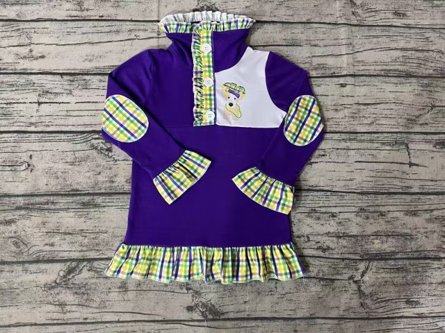 Pre-order baby girls clothes purple long sleeve top