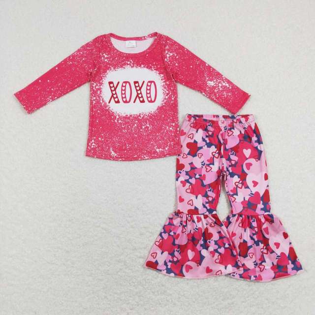 GLP1131 xoxo red long sleeve love pants suit