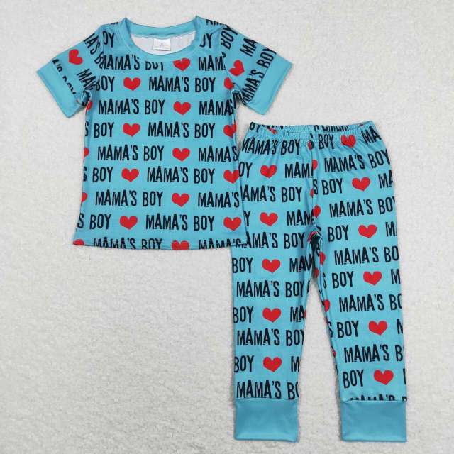 BSPO0168 MAMA`S BOY blue short-sleeved pants suit