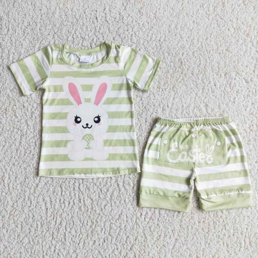 E5-12 Easter Bunny Green Striped Suit