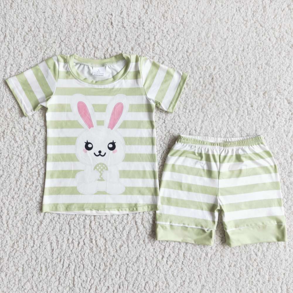 E5-12 Easter Bunny Green Striped Suit