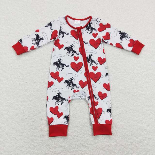 LR0903 Love riding gray red zipper long-sleeved jumpsuit