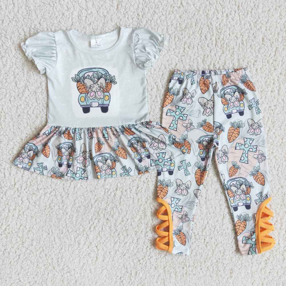 D1-3 Carrot cross short sleeve trousers suit