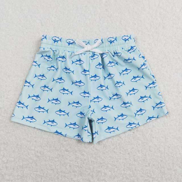 S0174 Shark Teal Swim Shorts