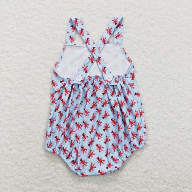 SR0746 Crayfish polka dot blue vest jumpsuit