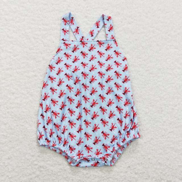 SR0746 Crayfish polka dot blue vest jumpsuit