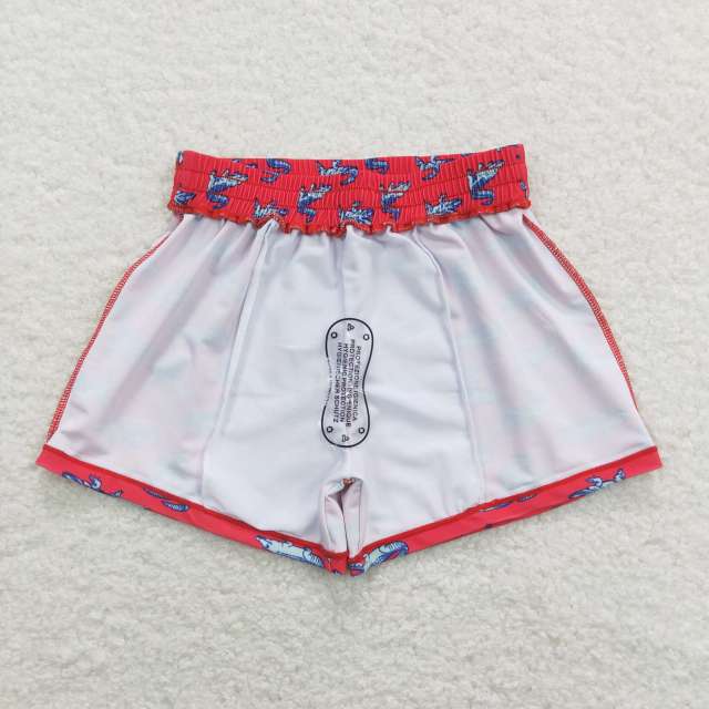 S0175 Crocodile red swimming trunks