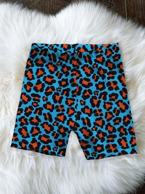Pre-order kids blue leopard summer shorts