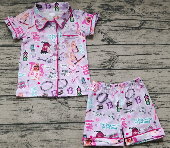 Pre-order baby girl clothes taylor swift pajamas shorts set