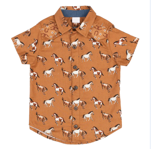 BT0638 Pre-sale boys’ horse  shirts (3-5weeks become rts)