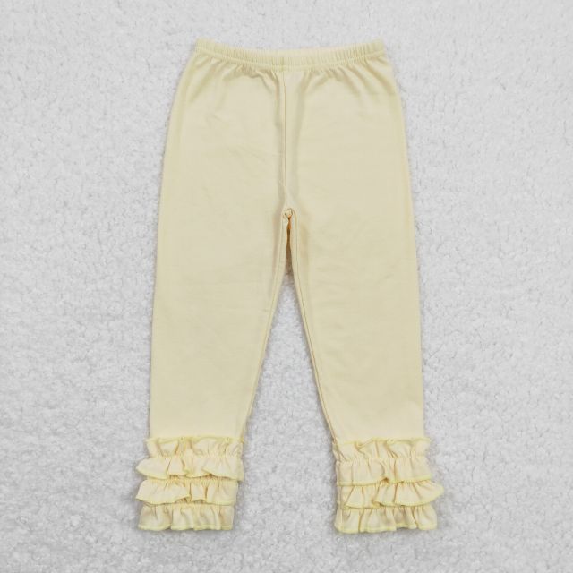 P0424 Solid beige lace pants