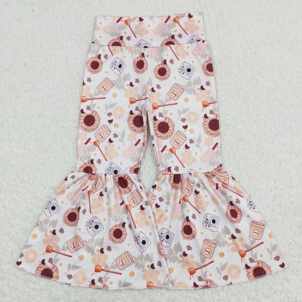 P0262 Sunflower flower camera white pants