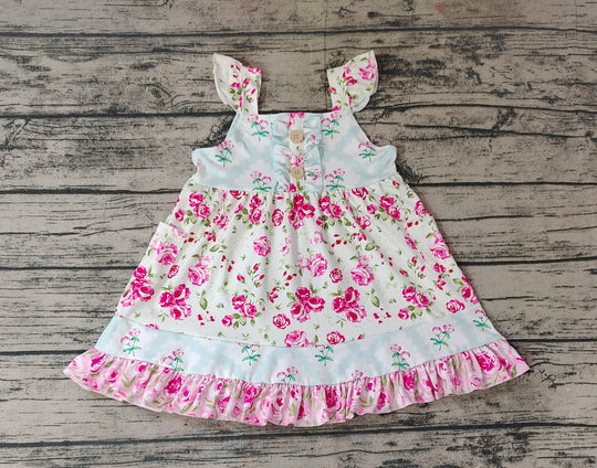 GSD0498 pre-order baby girl clothes floral girl summer dress