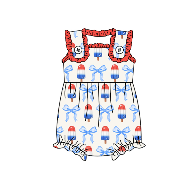 SR1551 summer girl romper (6-8weeks become rts )