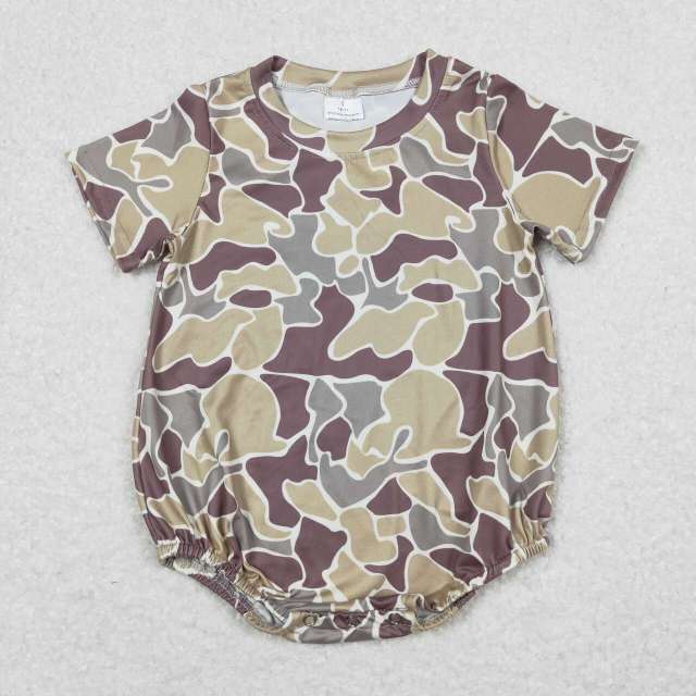 SR1252 Camouflage brown and green short-sleeved romper